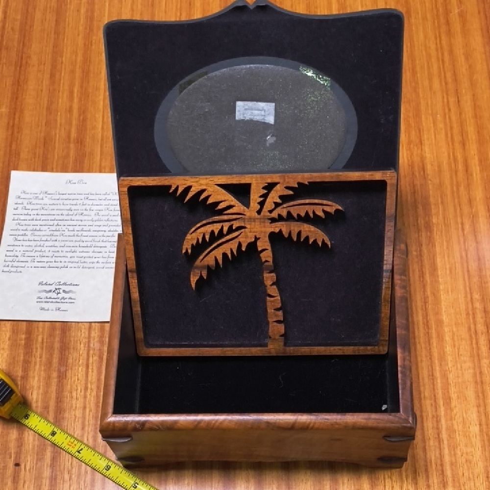 Hawaiian Koa Wood Jewelry Box With Lift Out Tray. - Picture 10 of 11